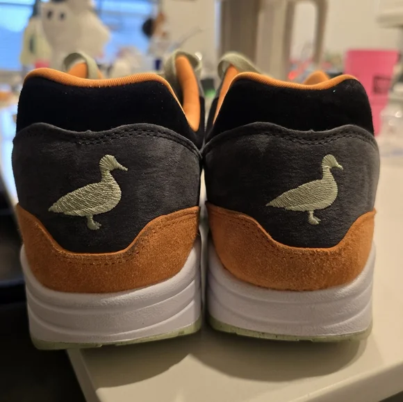 Nike Men's Air Max 1 Ugly Duck- Orange, Black, and Gray with Light Green Accents - Picture 3 of 6